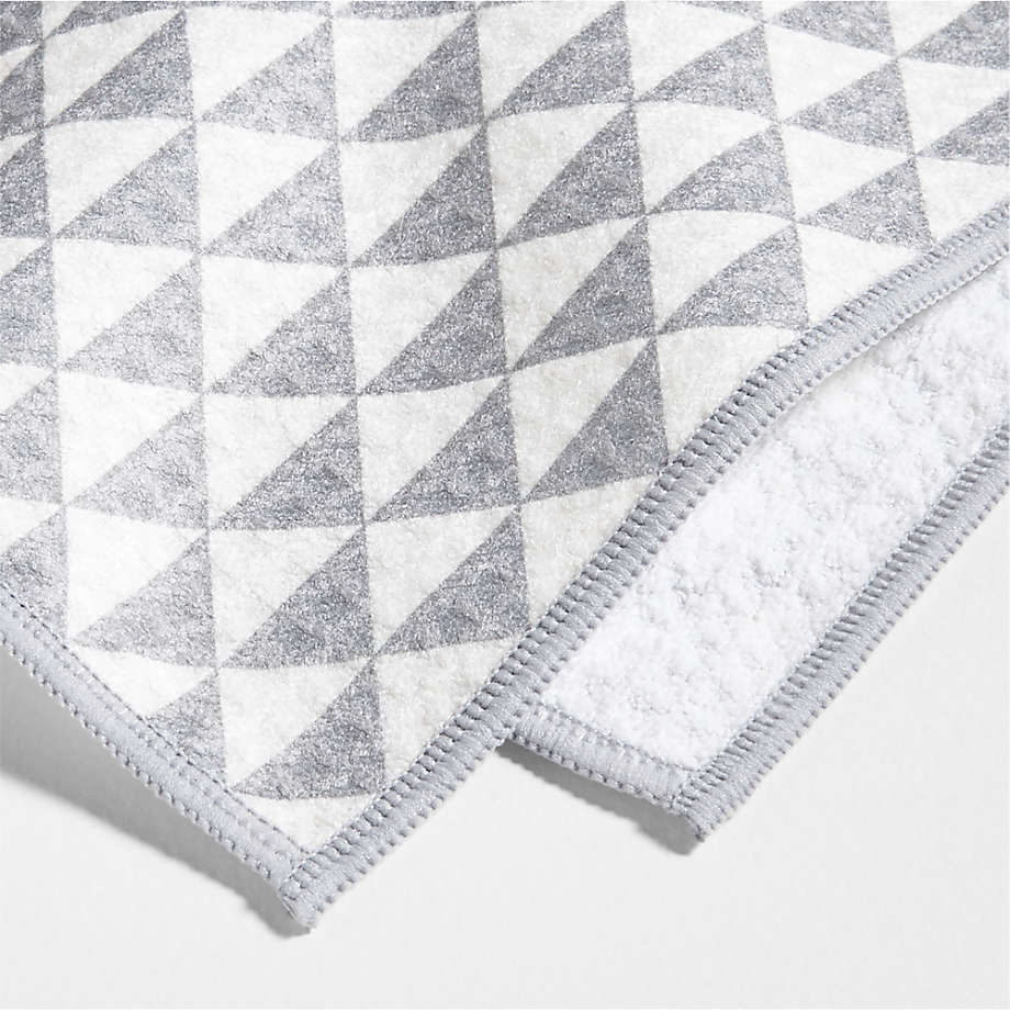 Waffle-Terry Alloy Grey Organic Cotton Dish Towels, Set of 2 +