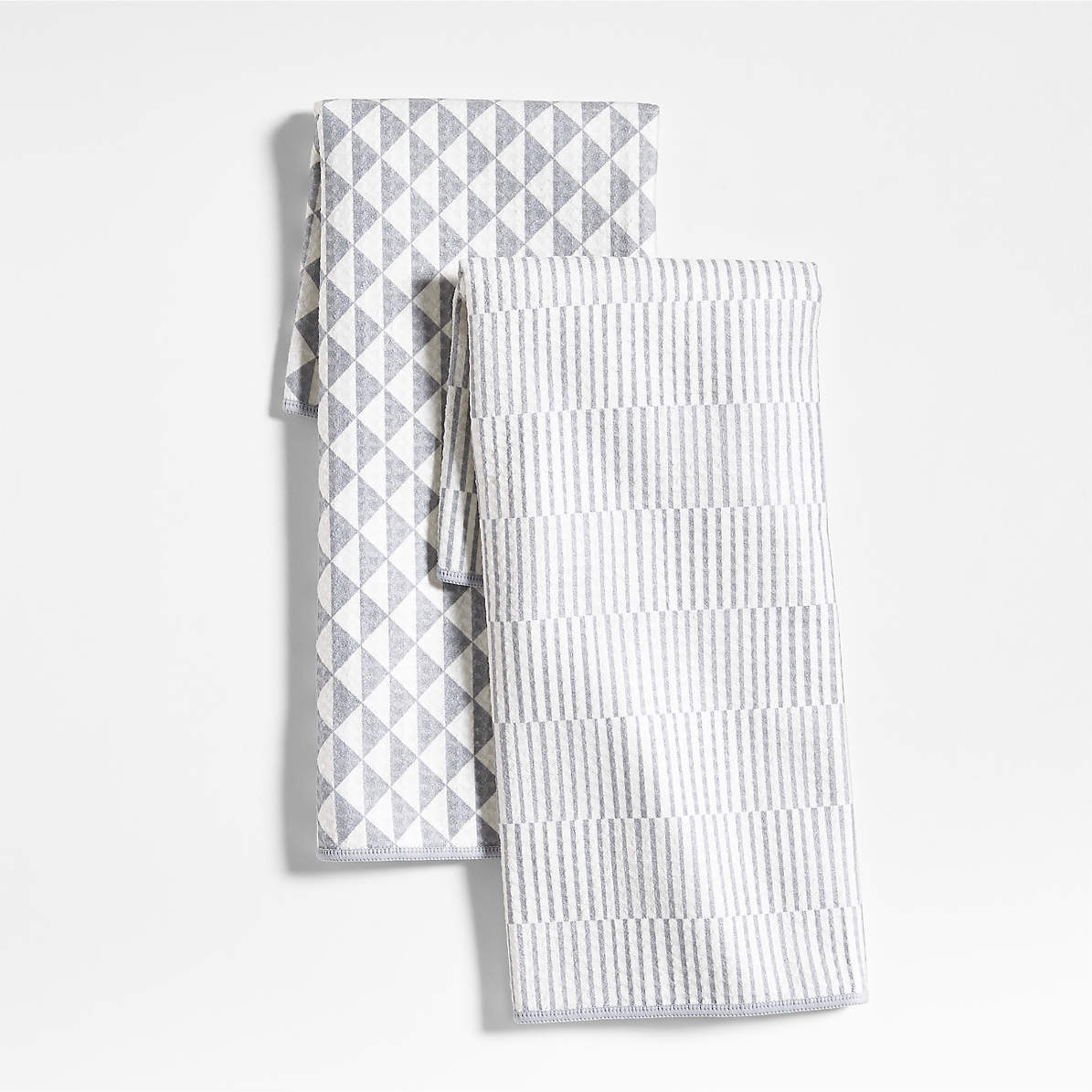 Modern Check Black Recycled Dish Towel, Set of 2