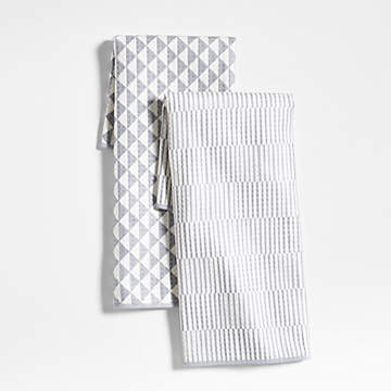 2pk Cotton Waffle Terry Kitchen Towels Gray - Threshold™