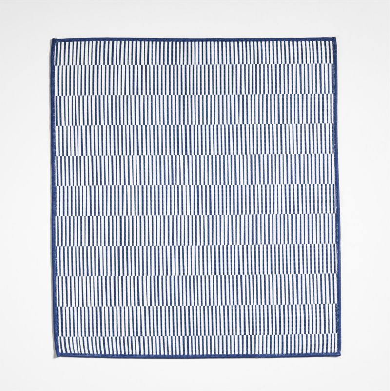 Modern Check Indigo Recycled Dish Towel, Set of 2