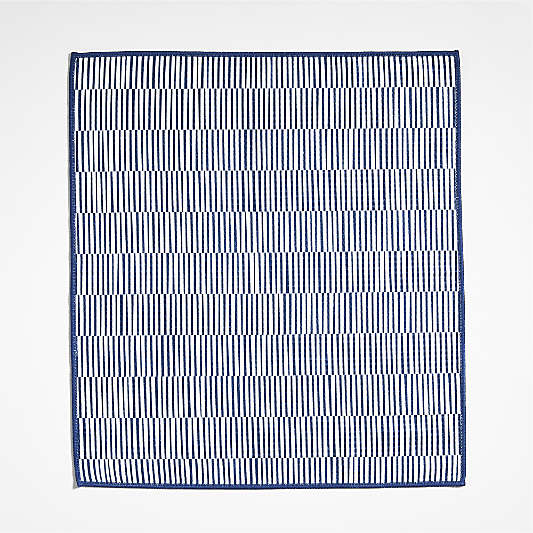 Modern Check Indigo Recycled Kitchen Towels, Set of 2