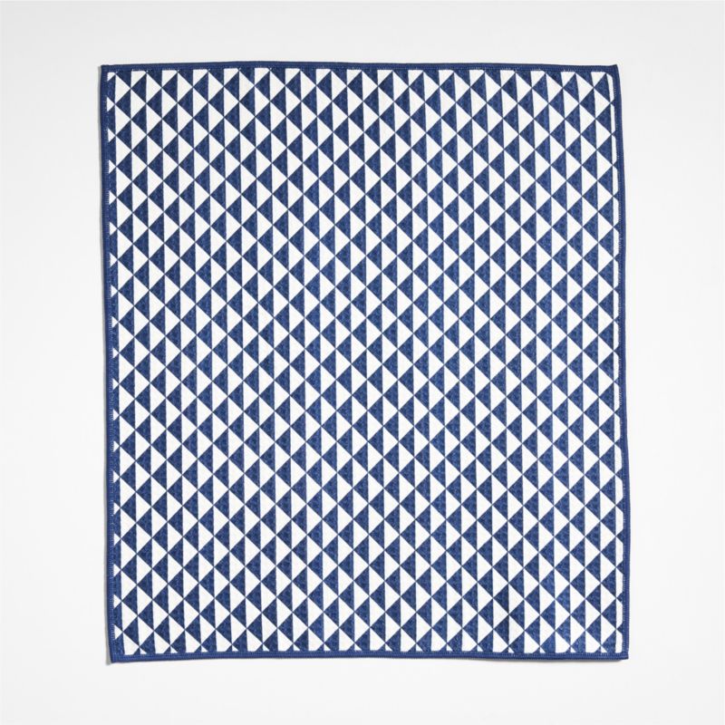 Modern Check Indigo Recycled Dish Towel, Set of 2