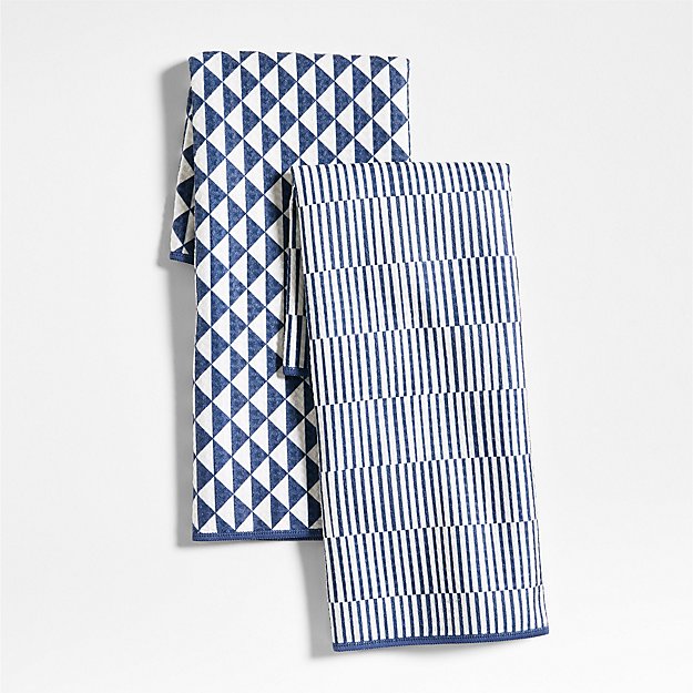 Royal Basketweave Dish Towel – Blue Stripe