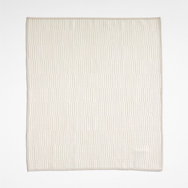 Modern Check Alabaster Beige Recycled Dish Towel, Set of 2