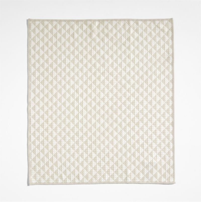 Modern Check Alabaster Beige Recycled Dish Towel, Set of 2