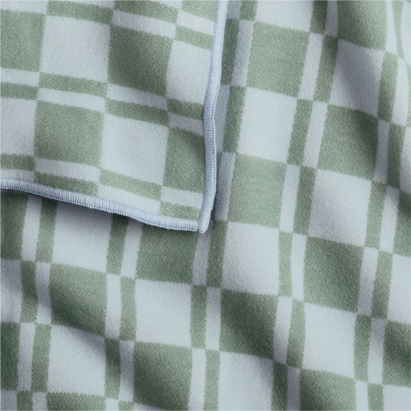 Modern Checkerboard Blue Organic Cotton Baby Stroller Blanket - image 4 of 5