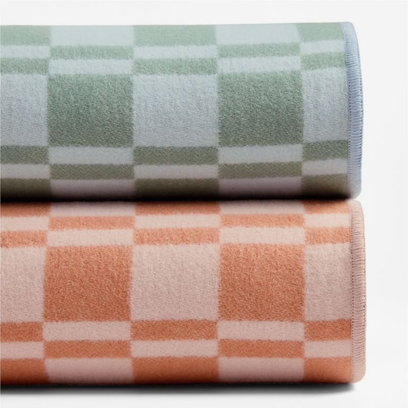 Modern Checkerboard Pink Organic Cotton Baby Stroller Blanket - image 1 of 5