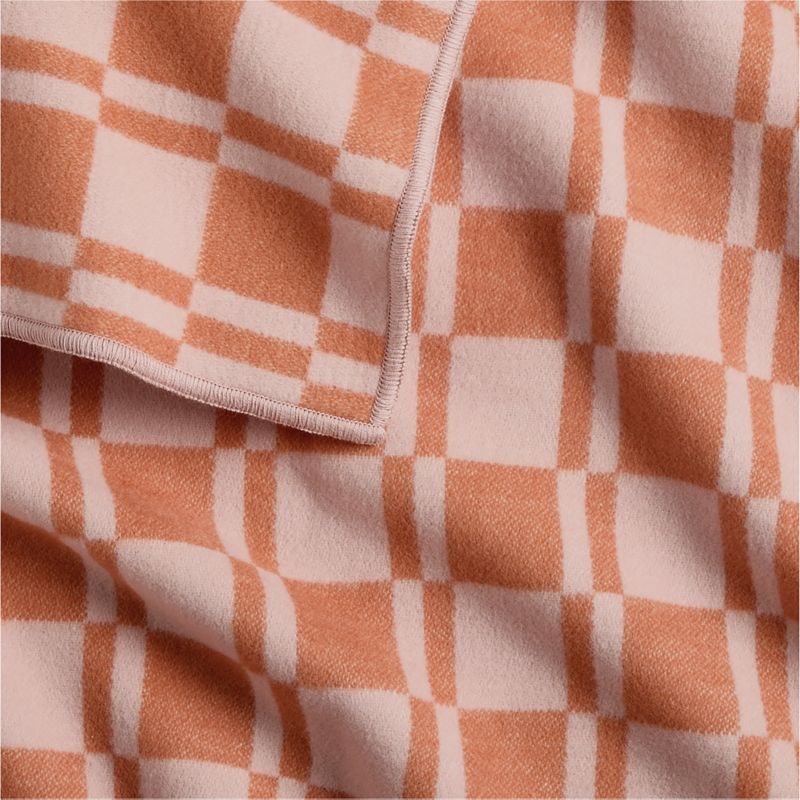 Modern Checkerboard Pink Organic Cotton Baby Stroller Blanket - image 4 of 5