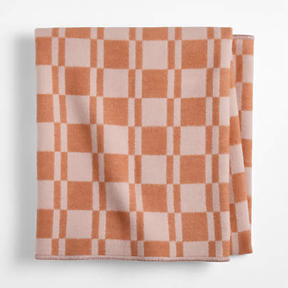 Modern Checkerboard Pink Organic Cotton Kid Blanket