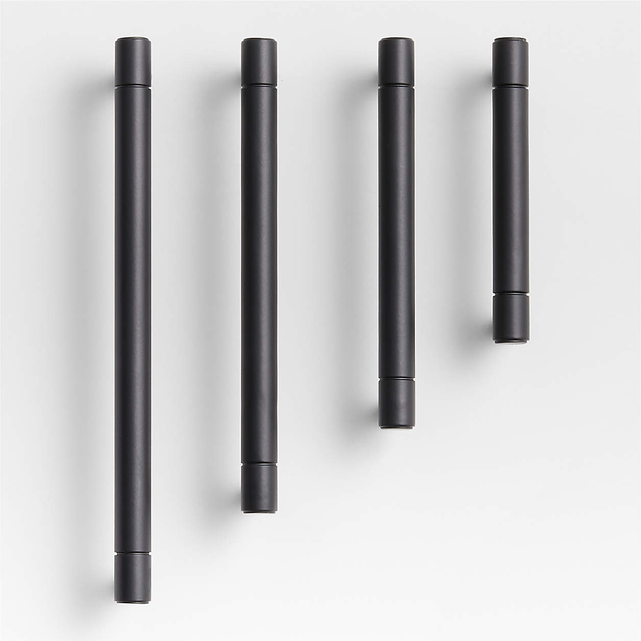 Modern Flat-End Matte Black Cabinet Drawer Bar Pulls | Crate & Barrel