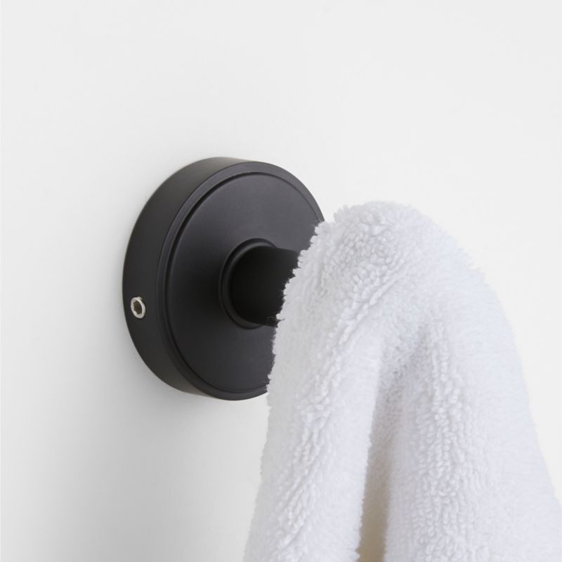 Modern Flat-End Matte Black Bathroom Towel Hook