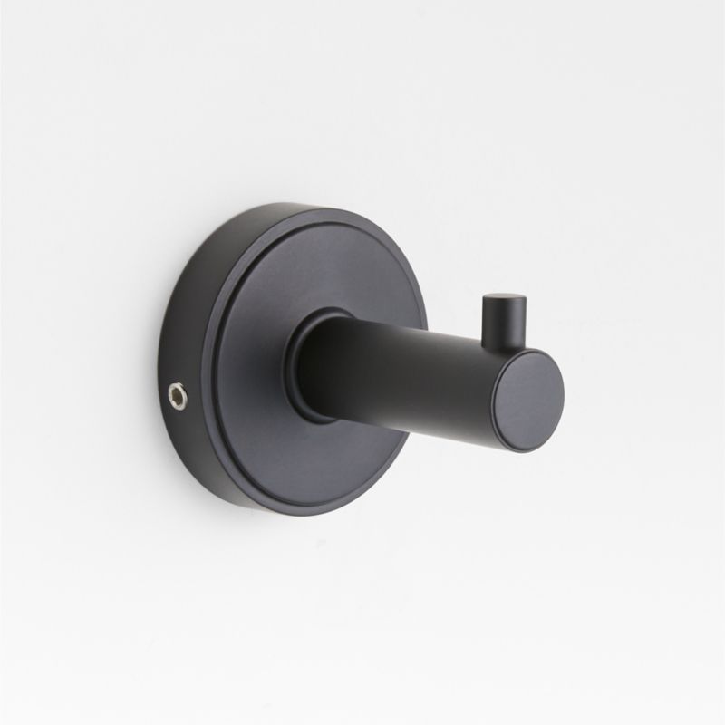 Modern Flat-End Matte Black Bathroom Towel Hook