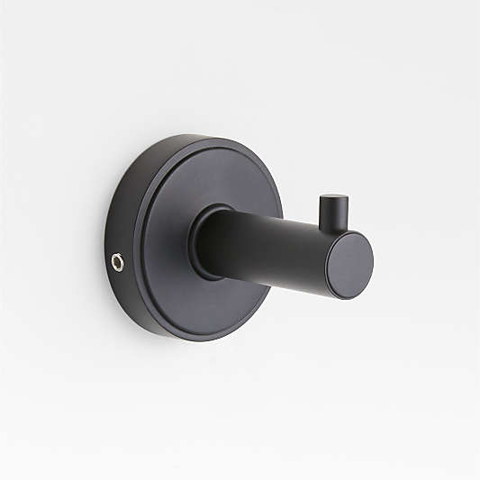 Modern Flat-End Matte Black Bathroom Towel Hook