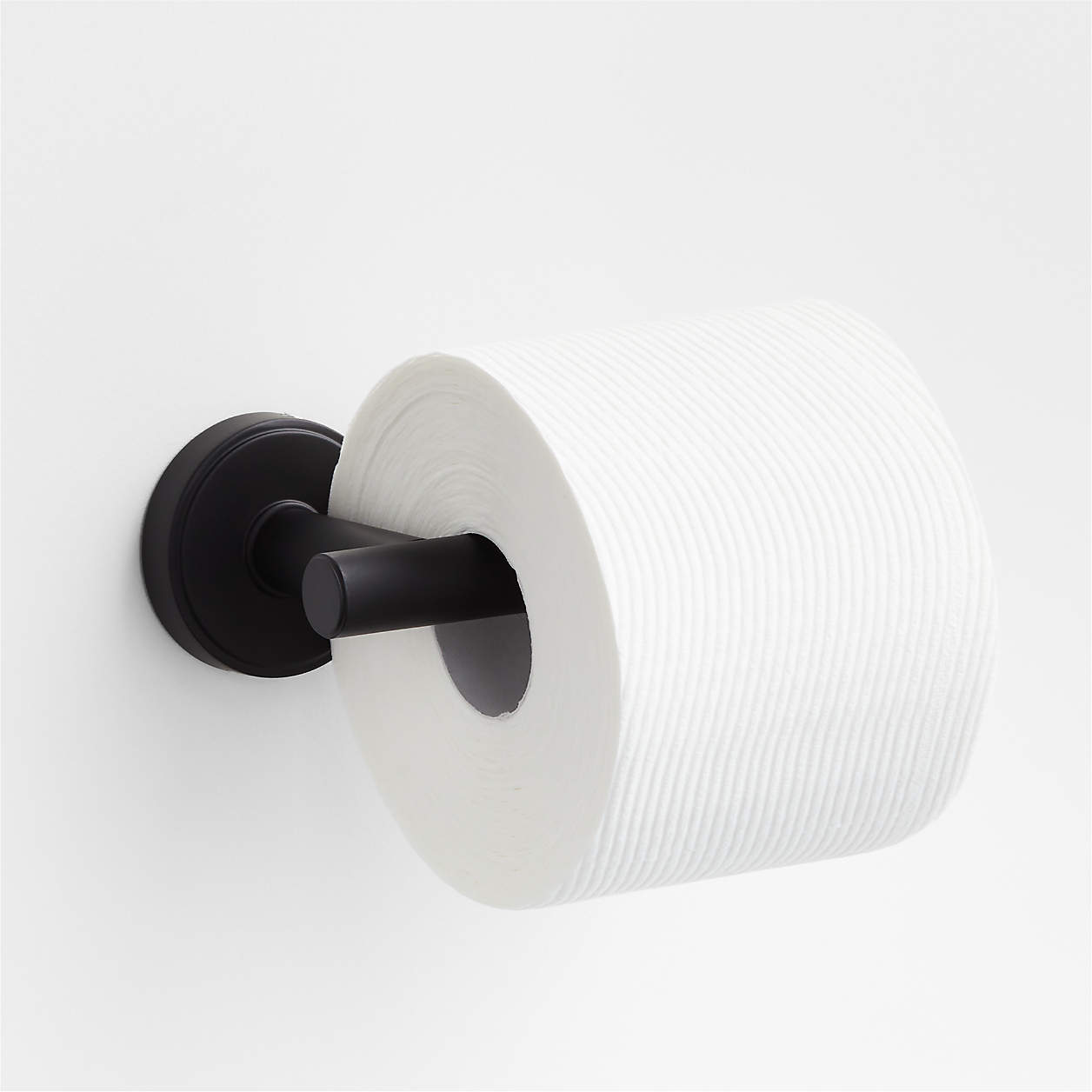 Modern Flat-End Matte Black Wall-Mounted Toilet Paper Holder | Crate ...