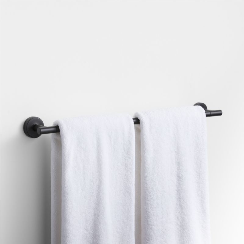 Modern Flat-End Matte Black Bath Towel Bar 24" - image 3 of 4