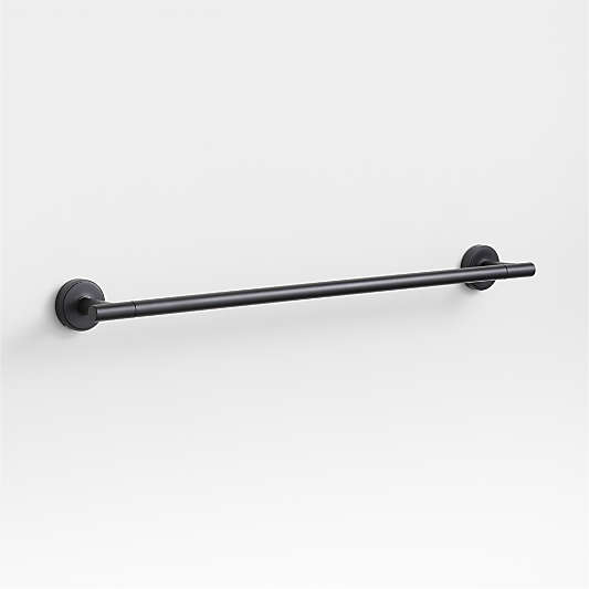 Modern Flat-End Matte Black Bath Towel Bar 24"