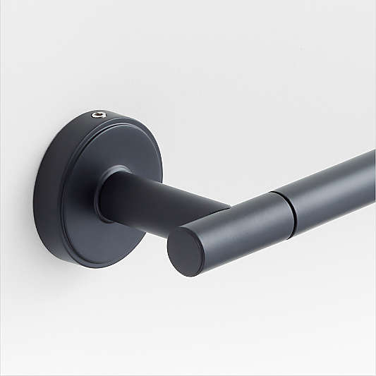 Modern Flat-End Matte Black Bath Towel Bars
