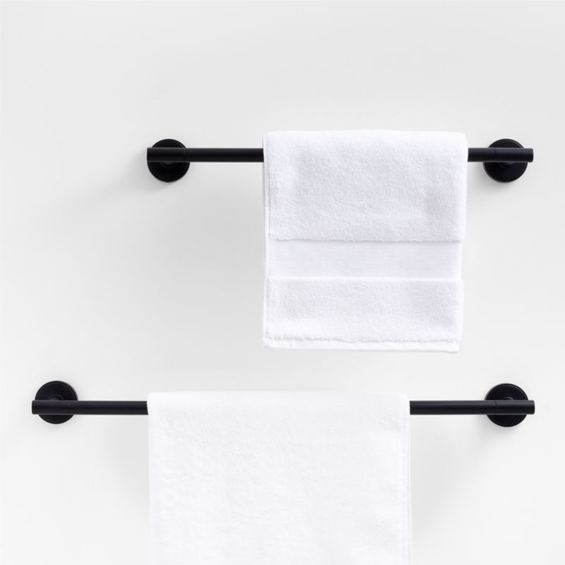 Modern Flat-End Matte Black Bath Towel Bar 18"