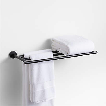 Matte Black Stainless Steel Bath Towel Holder Hand Towel Ring Contemporary  Style