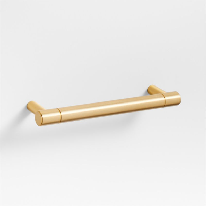Modern 4" Flat-End Brushed Brass Cabinet Drawer Bar Pull