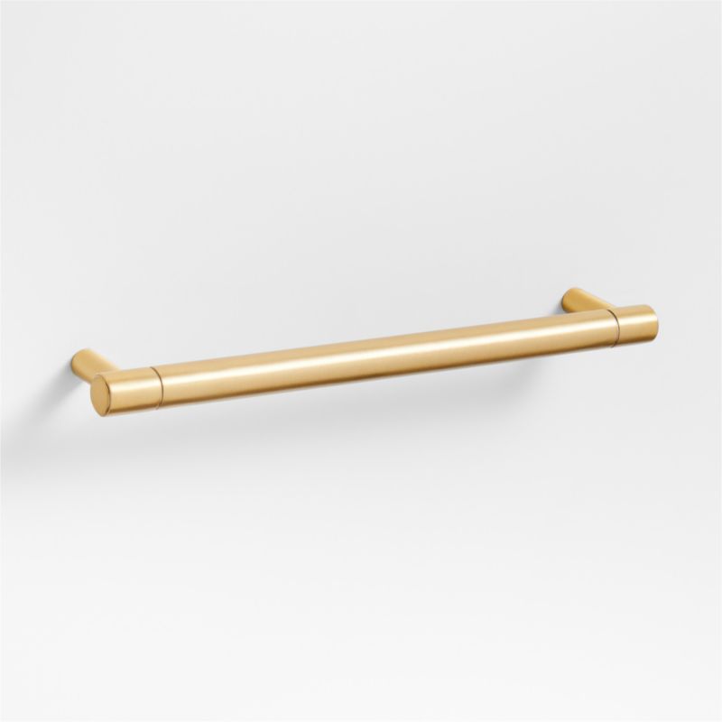 Modern 6" Flat-End Brushed Brass Cabinet Drawer Bar Pull