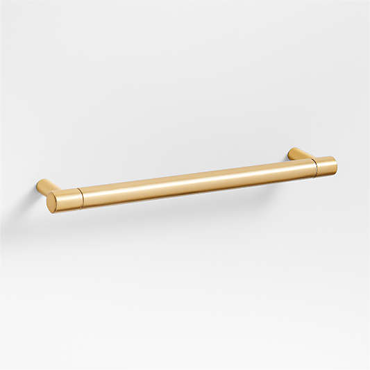 Modern 6" Flat-End Brushed Brass Cabinet Drawer Bar Pull