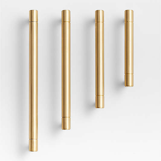 Modern Flat-End Brushed Brass Cabinet Drawer Bar Pulls