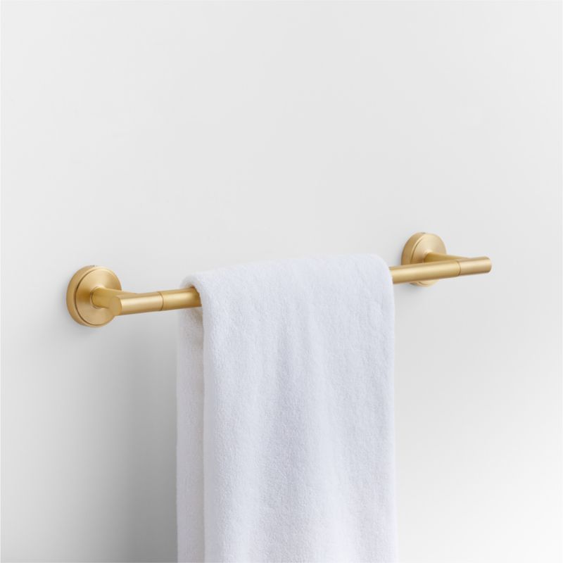 Modern Flat-End Brushed Brass Bath Towel Bar 18