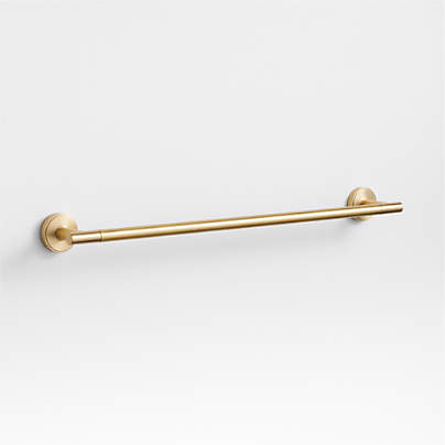 Modern Flat-End Brushed Brass Bath Towel Bar 24"