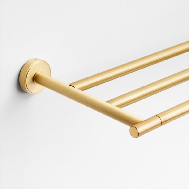 Modern Flat-End Brushed Brass Bath Towel Bar 18