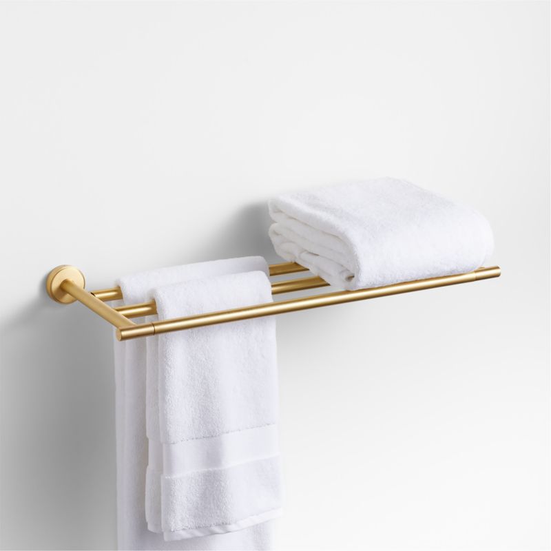 Modern Flat-End Brushed Brass Bathroom Hand Towel Ring