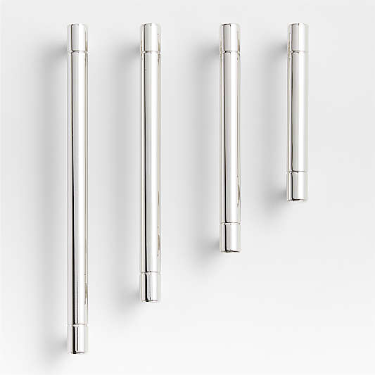 Modern Flat-End Polished Chrome Cabinet Drawer Bar Pulls