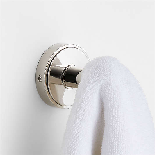 Modern Flat-End Polished Chrome Bathroom Towel Hook