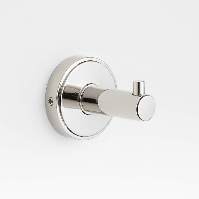 Tapered Polished Chrome Bathroom Towel Hook + Reviews | Crate & Barrel