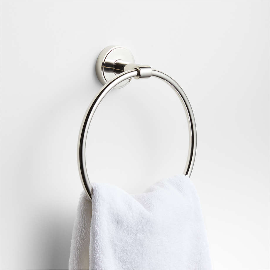 Modern Flat-End Polished Chrome Bathroom Hand Towel Ring