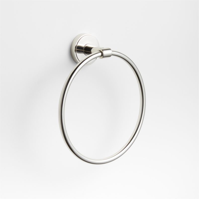 Modern Flat-End Polished Chrome Bathroom Hand Towel Ring