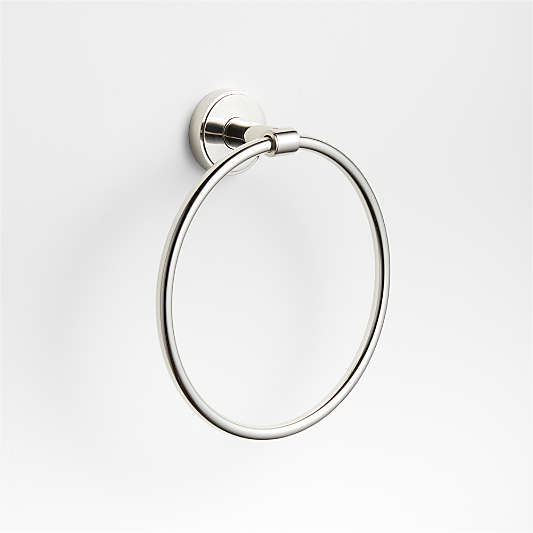 Modern Flat-End Polished Chrome Bathroom Hand Towel Ring