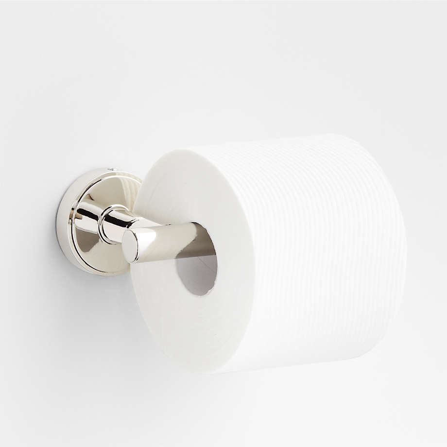 Modern Flat-End Polished Chrome Wall-Mounted Toilet Paper Holder