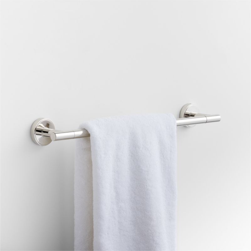 Modern Flat-End Polished Chrome Bath Towel Bar 18"