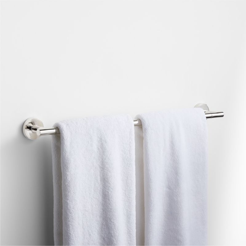 Modern Flat-End Polished Chrome Bath Towel Bar 24" - image 3 of 4