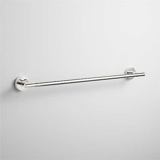 Modern Flat-End Polished Chrome Bath Towel Bar 24"