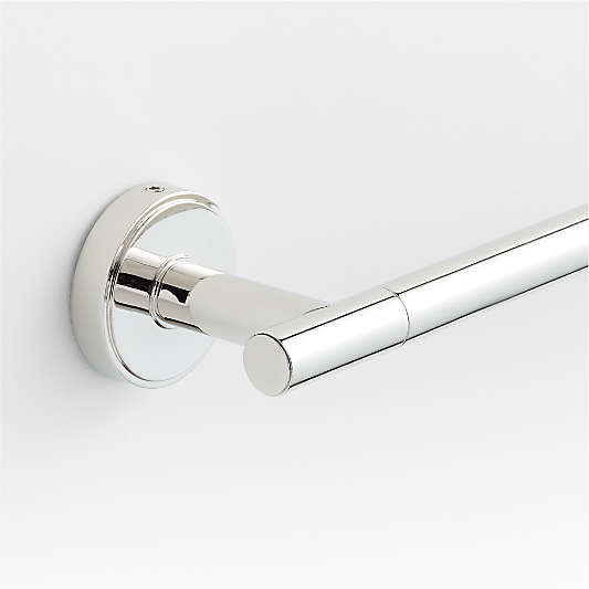 Modern Flat-End Polished Chrome Bath Towel Bar 24"