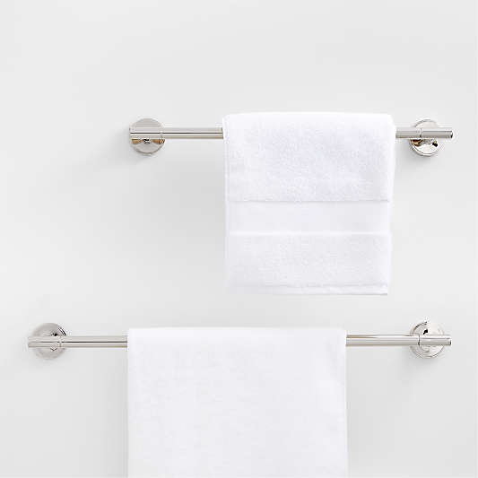 Modern Flat-End Polished Chrome Bath Towel Bars