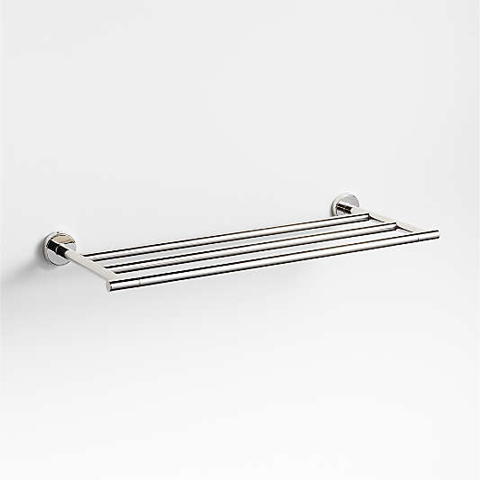 Modern Flat-End Polished Chrome Wall-Mounted Bathroom Towel Rack