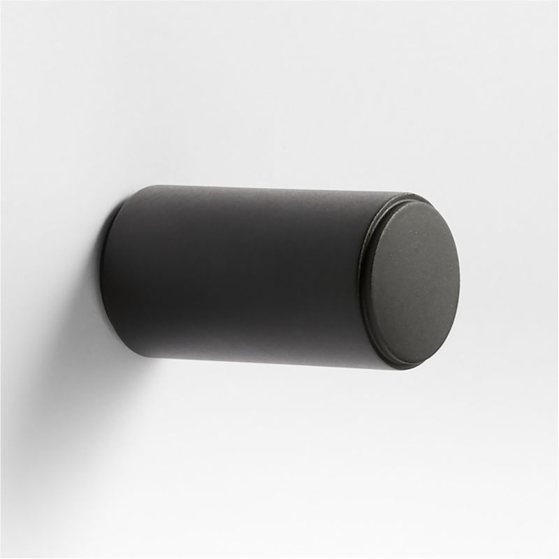 Modern Flat-End Cylinder Matte Black Cabinet Knob