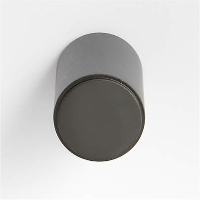 Modern Flat-End Cylinder Matte Black Cabinet Knob