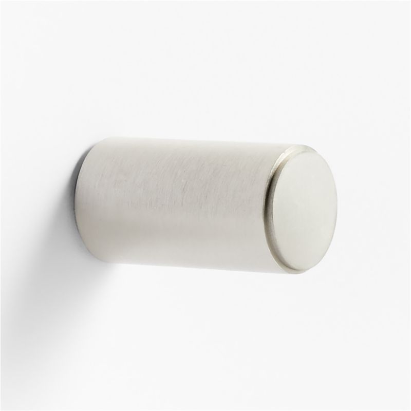 Modern Flat-End Cylinder Brushed Nickel Cabinet Knob