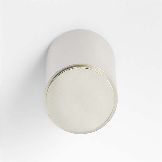 Modern Flat-End Cylinder Brushed Nickel Cabinet Knob