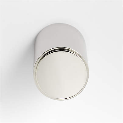 Modern Flat-End Cylinder Polished Chrome Cabinet Knob