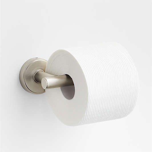 Modern Flat-End Brushed Nickel Wall-Mounted Toilet Paper Holder